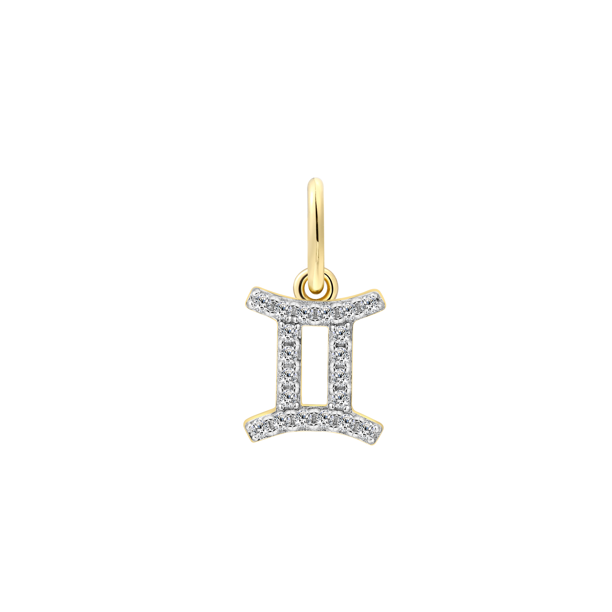 xenox-zwilling-charm-925-sterlingsilber-18k-vergoldung-mit-zirkonia image 1