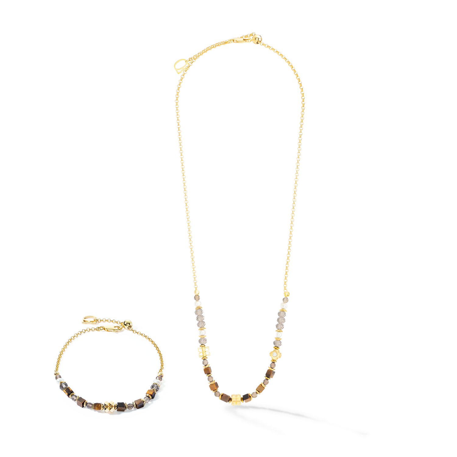coeur-de-lion-iconic-spike-armband-gold-braun-fine-edition image 3