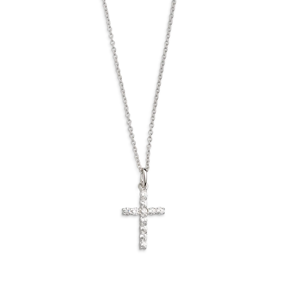 xenox-pure-essentials-kreuz-halskette-xs8617-925-sterlingsilber-rhodiniert-mit-z image 1