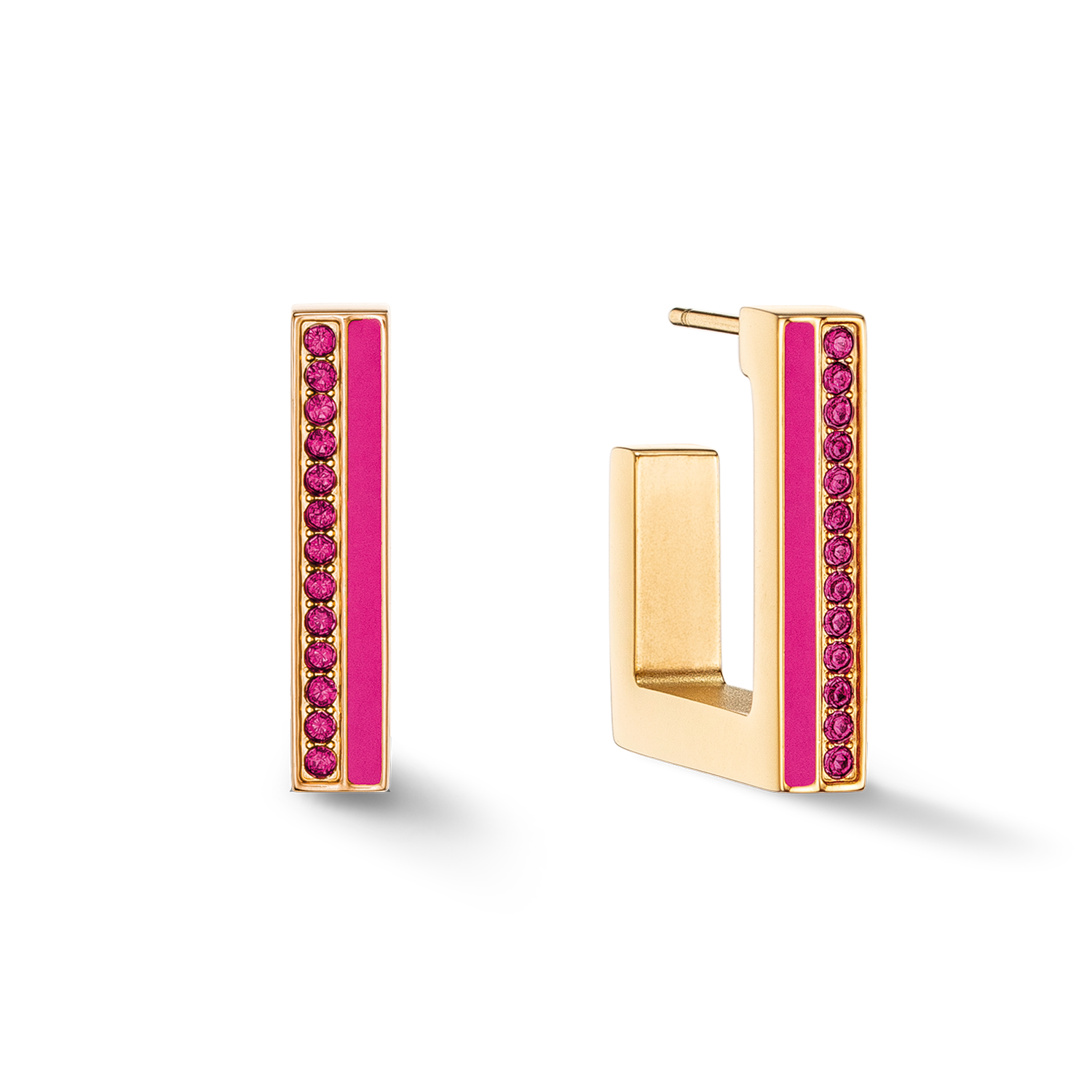 coeur-de-lion-creole-square-stripes-20-gold-pink-2-cm image 2