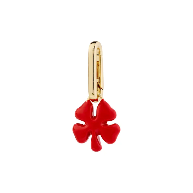 pilgrim-charm-kleeblatt-anh-nger-vergoldet-rot image 1