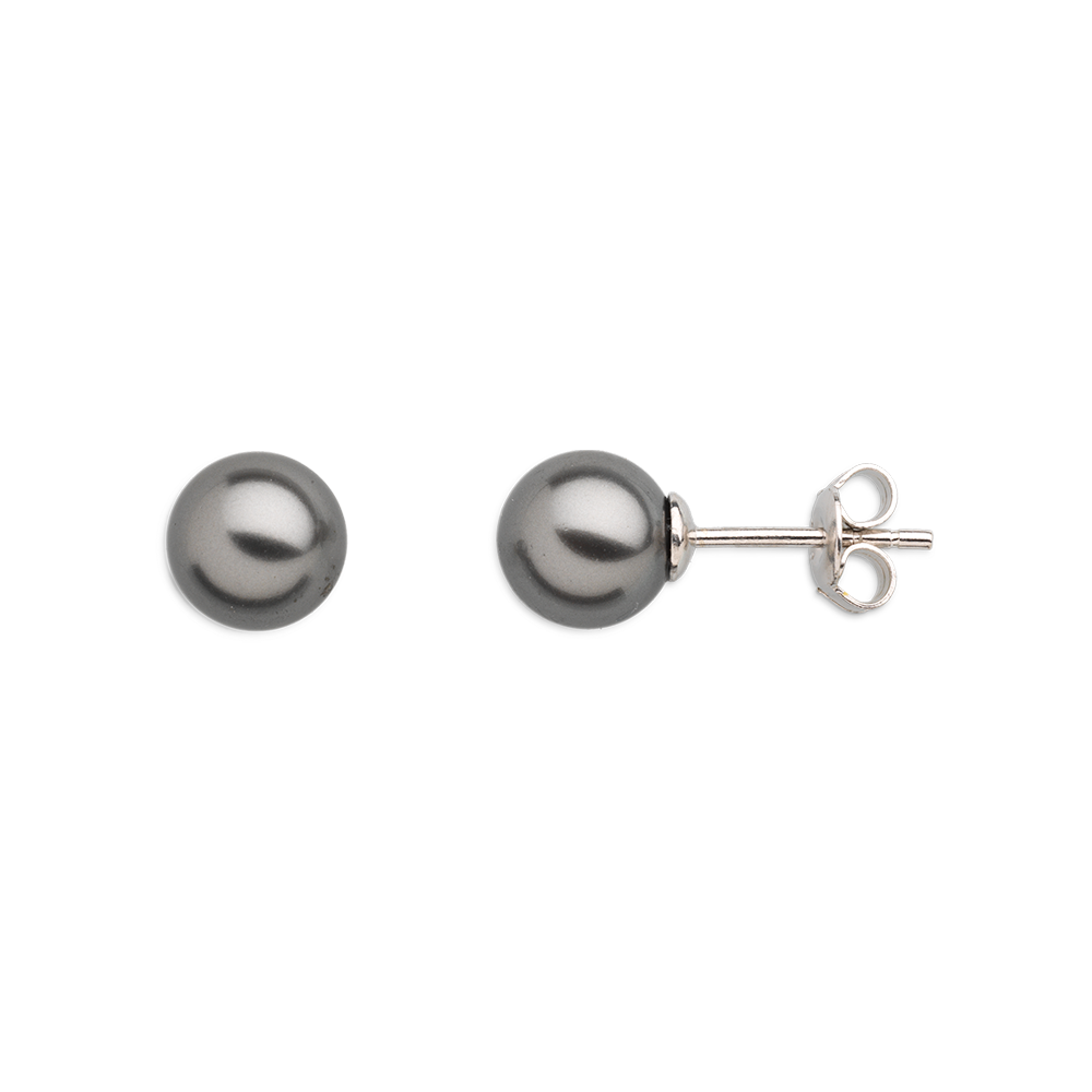 xenox-pearl-ohrringe-925-sterlingsilber-rhodiniert-mit-schwarzer-perle image 1