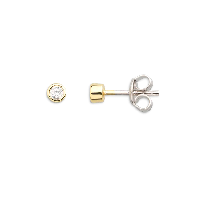 xenox-zarge-ohrstecker-925-sterlingsilber-18k-vergoldet-mit-zirkonia image 1
