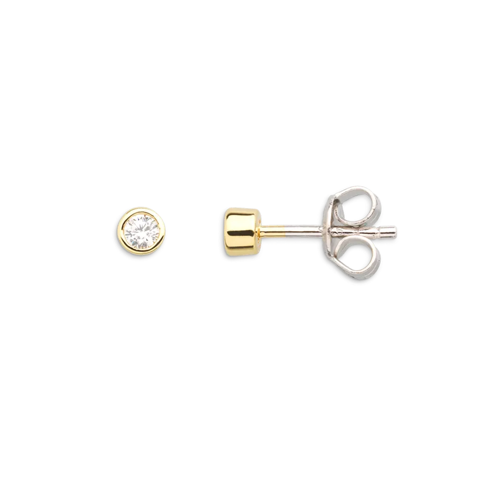 xenox-zarge-ohrstecker-925-sterlingsilber-18k-vergoldet-mit-zirkonia image 1