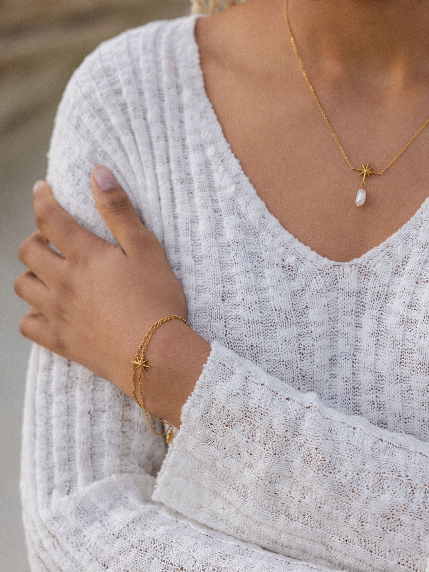 purelei-mahina-club-windrose-set-kette-doppel-armband-mit-s-wasserperle image 2