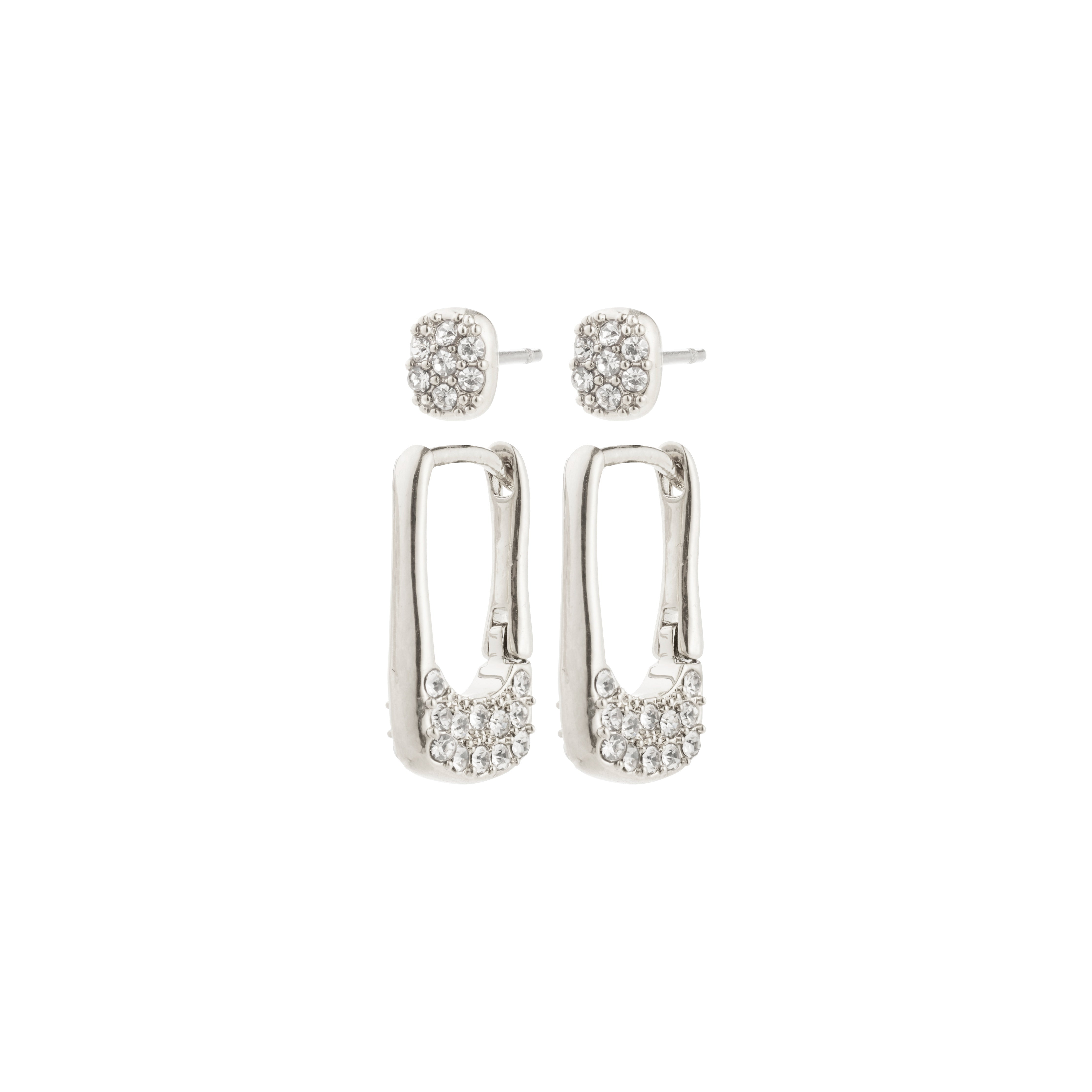 pilgrim-instant-ohrring-set-2-in-1-versilbert-mit-kristallen image 1