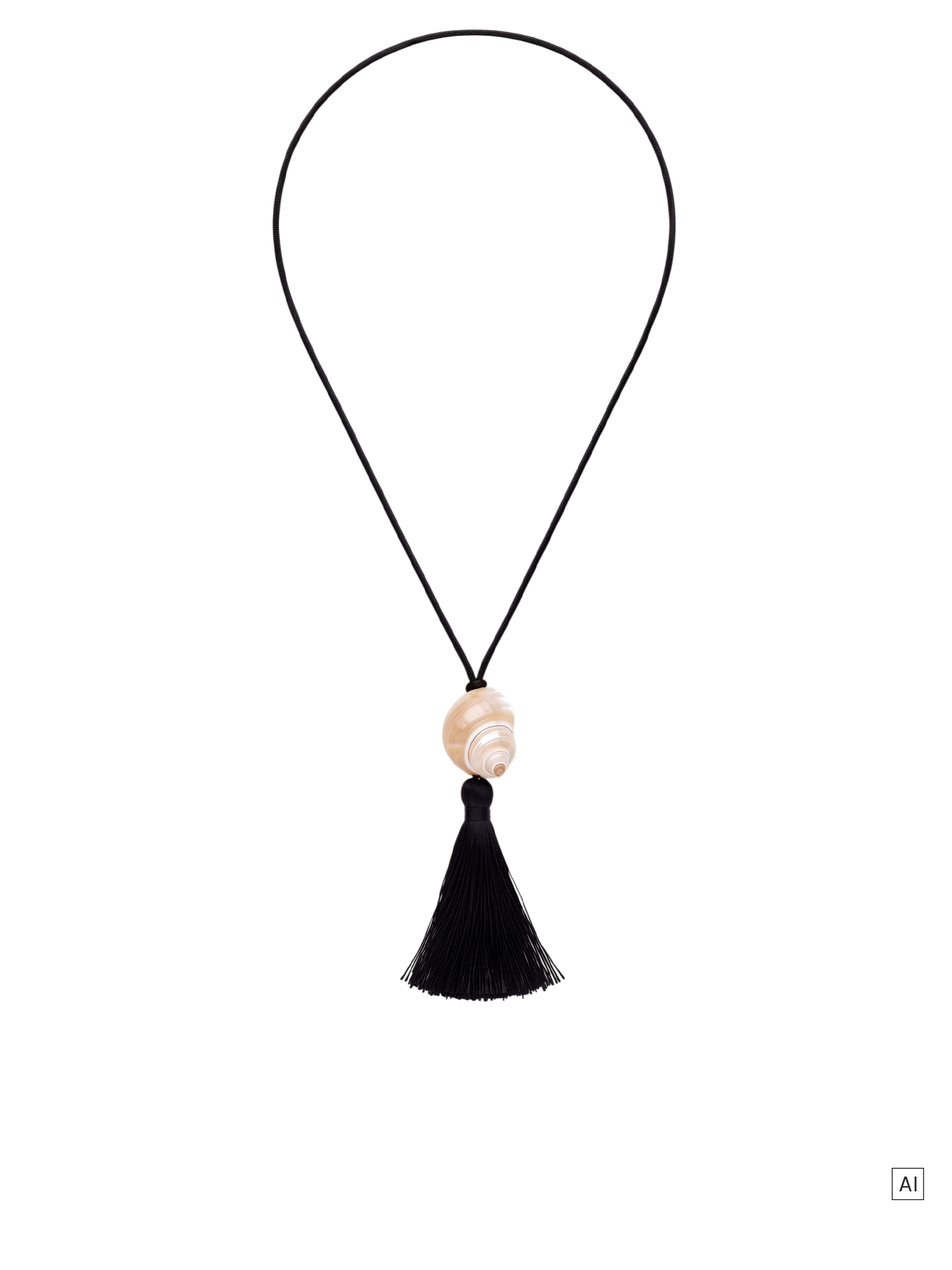 purelei-calm-sea-kette-85-cm-mit-muschel-und-satinband image 1