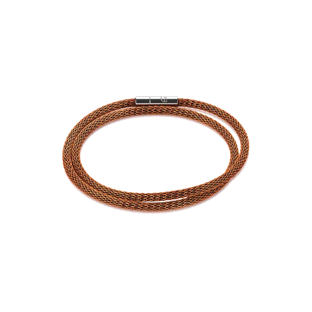 coeur-de-lion-mesh-armband-versilbert-emailliert-orange-36-cm image 1