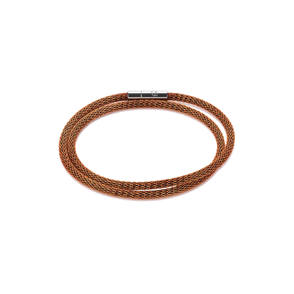 coeur-de-lion-mesh-armband-versilbert-emailliert-orange-36-cm image 1