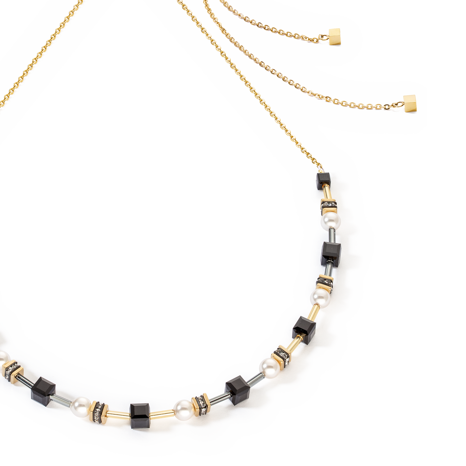 coeur-de-lion-halskette-mysterious-cubes-pearls-gold-schwarz image 2