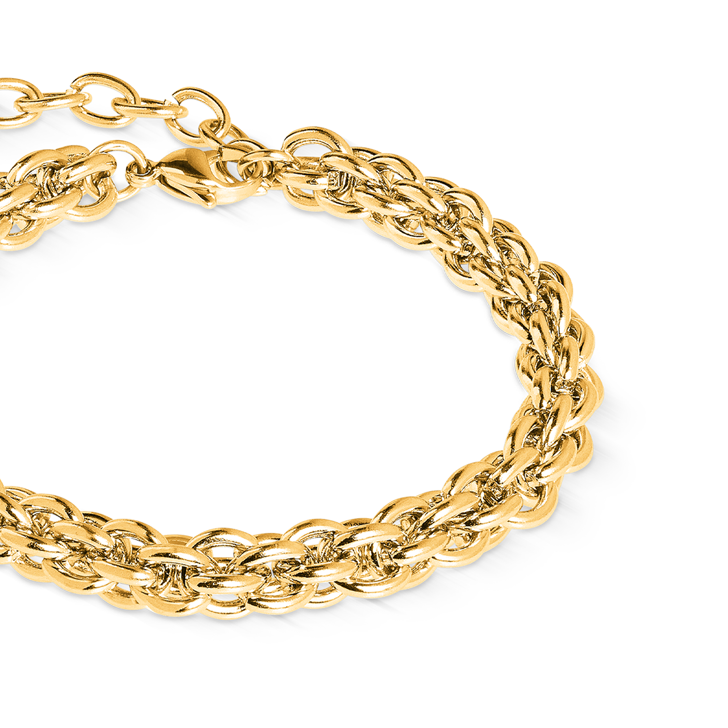 coeur-de-lion-mesh-chain-classic-armband-gold-edelstahl-rund-verlinkt image 2