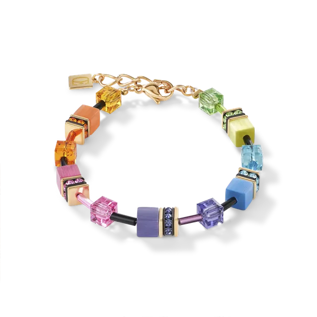 coeur-de-lion-geocube-armband-multicolor-rainbow-gold image 1