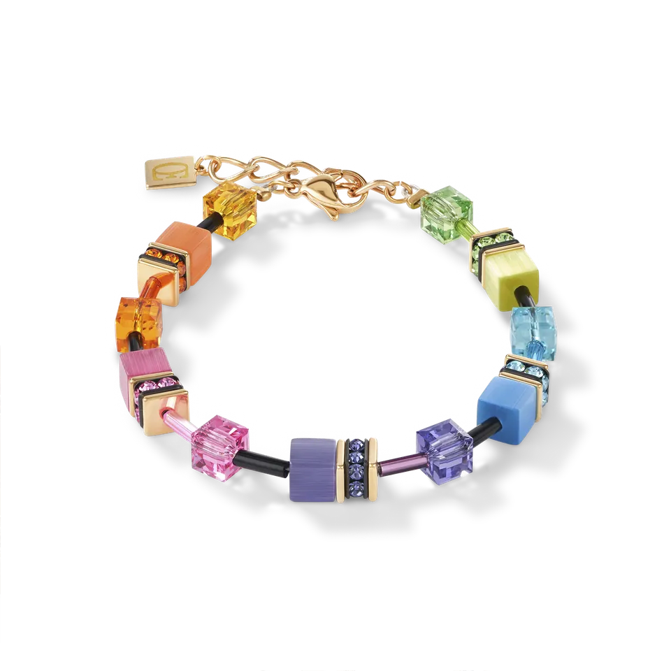 coeur-de-lion-geocube-armband-multicolor-rainbow-gold image 1