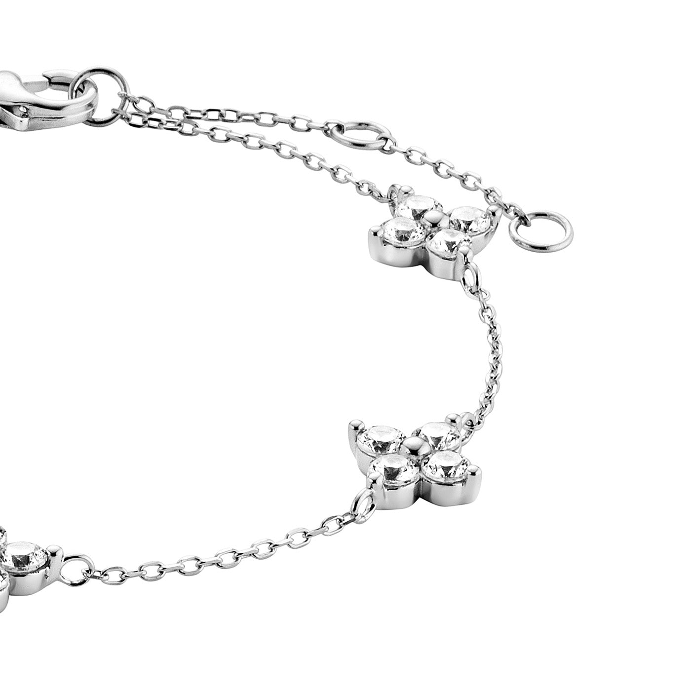 julie-julsen-crystal-line-armband-silber-rhodiniert-mit-5-bl-ten-und-20-wei-en-z image 4
