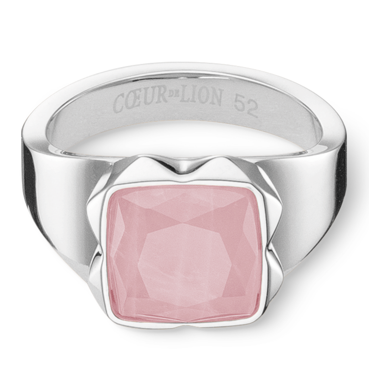 coeur-de-lion-ring-spikes-square-rosenquarz-silber-rosa image 2