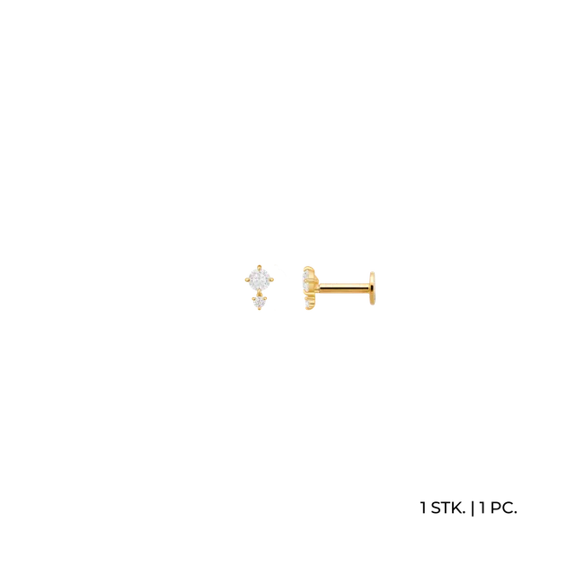 xenox-fine-ava-piercing-585-gelbgold-mit-2-zirkonia-xg14k8006g image 1