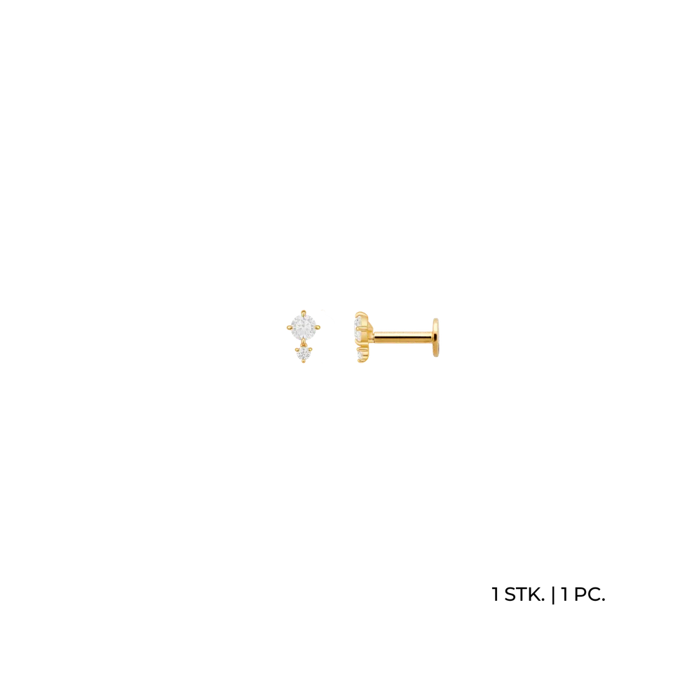 xenox-fine-ava-piercing-585-gelbgold-mit-2-zirkonia-xg14k8006g image 1