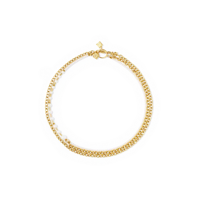 coeur-de-lion-halskette-chain-pearl-fever-wei-gold-s-wasserperle-edelstahl image 1