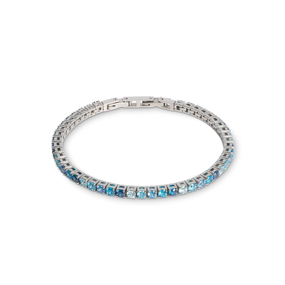 coeur-de-lion-tennisarmband-silber-blau-zirkonia-edelstahl image 1