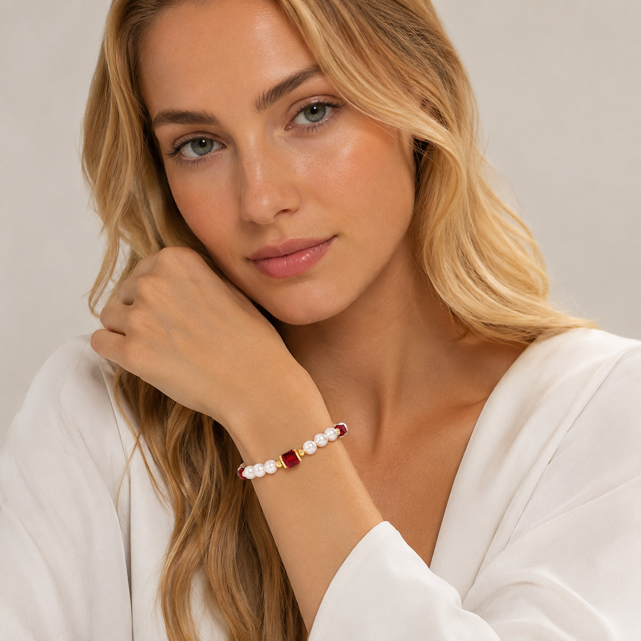 coeur-de-lion-cocktail-pearls-armband-ruby-rot-17-5-cm image 4