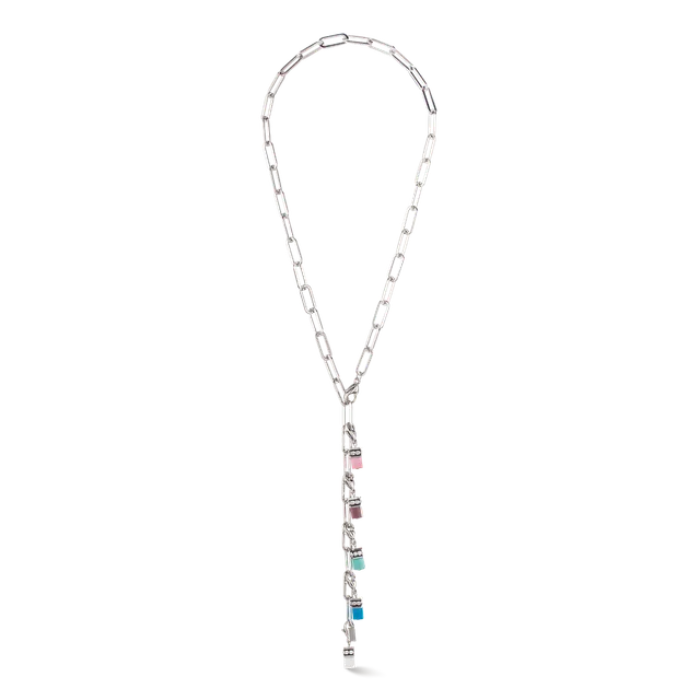 coeur-de-lion-happy-iconic-cube-charms-halskette-silber-pastell image 1