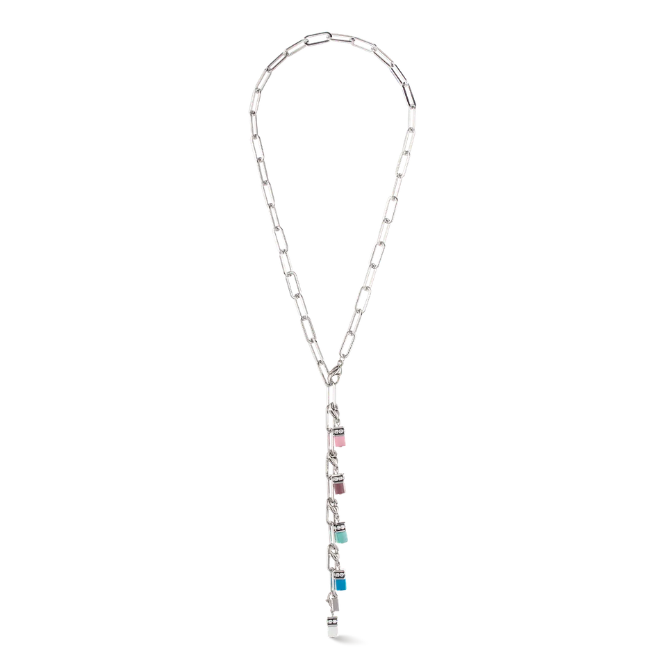 coeur-de-lion-happy-iconic-cube-charms-halskette-silber-pastell image 1