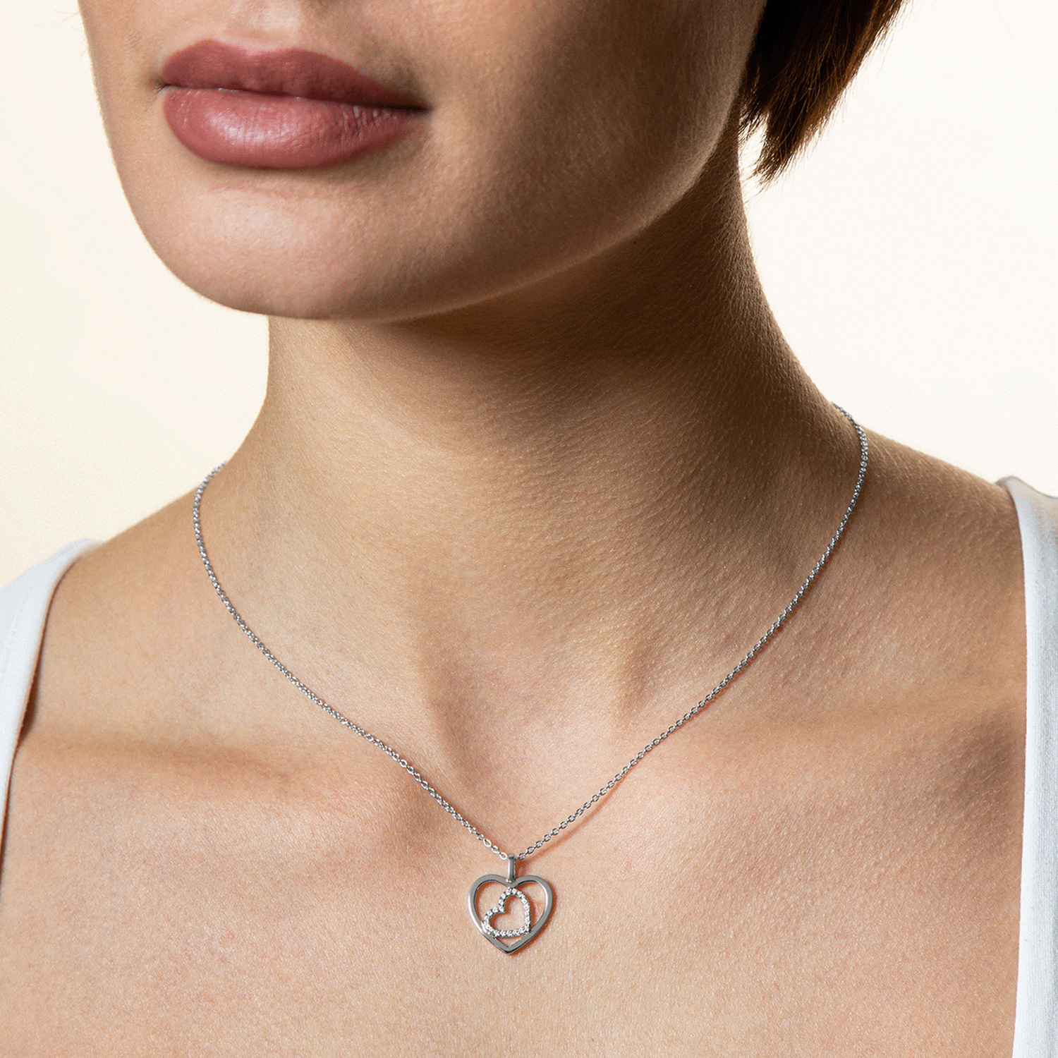 xenox-love-story-halskette-925-sterlingsilber-rhodiniert-mit-herz image 2