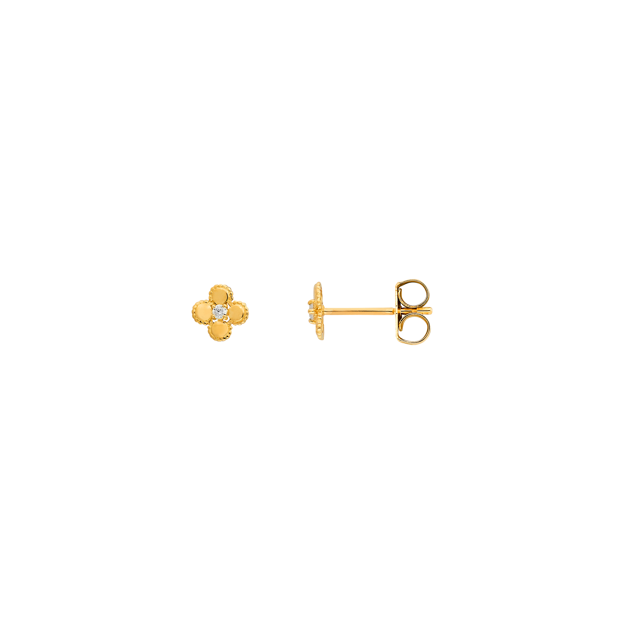 xenox-fine-clover-dot-ohrringe-585-gelbgold-mit-zirkonia image 1