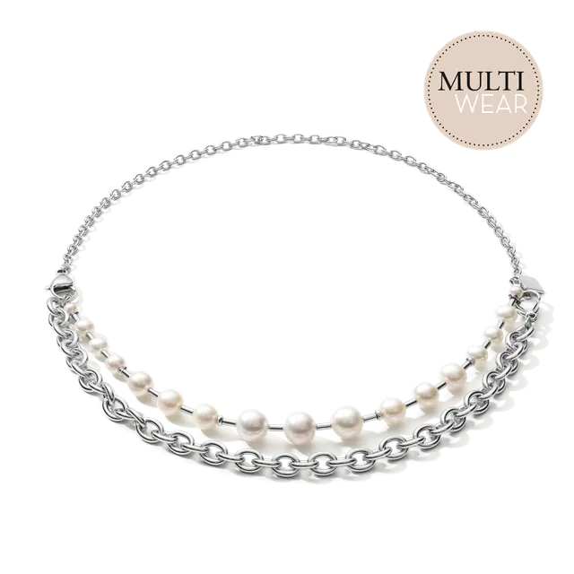 coeur-de-lion-halskette-s-wasserperlen-chunky-chain-4-in-1-wei-silber image 1