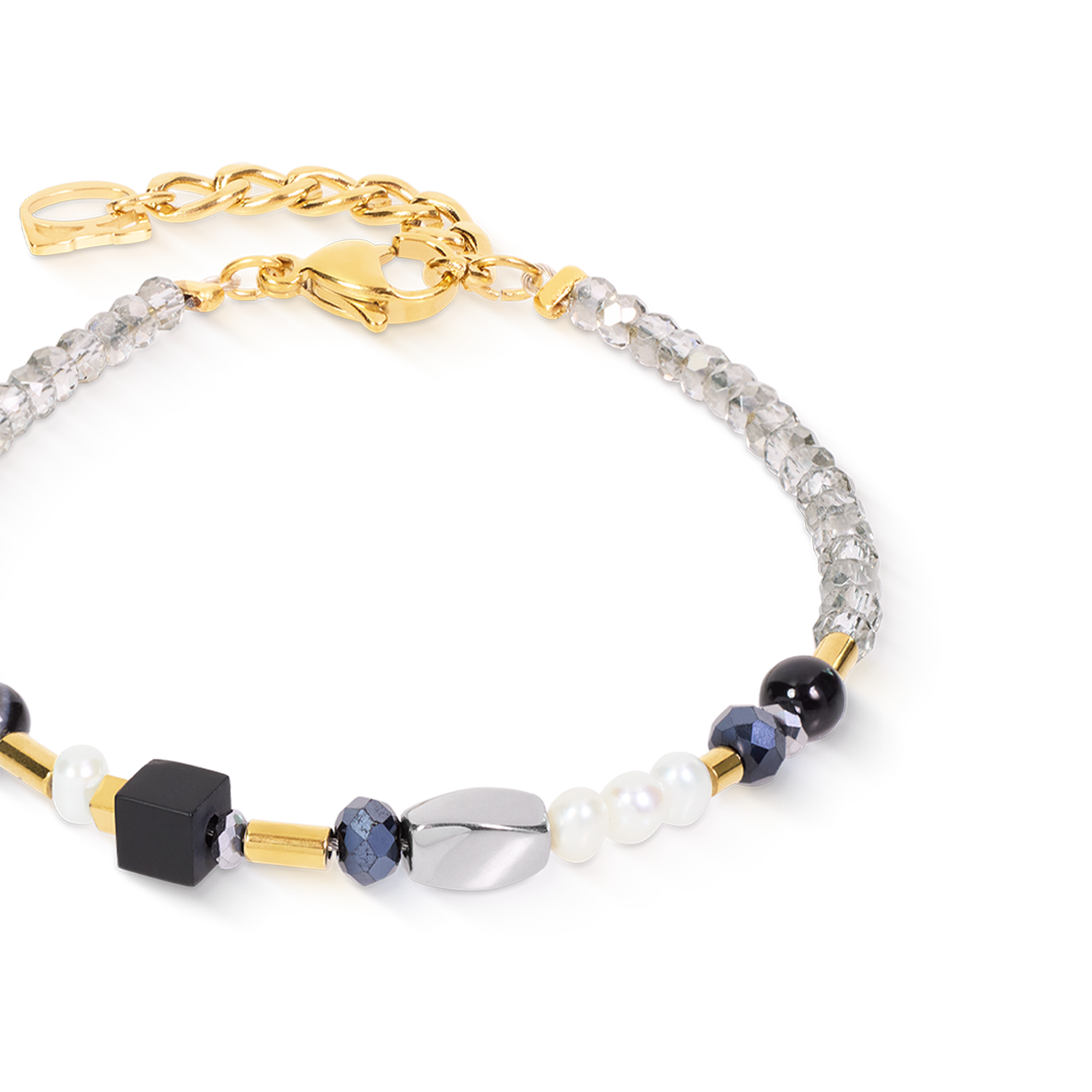 coeur-de-lion-armband-mosaic-night-gold-schwarz-mit-s-wasserperle-und-onyx image 2
