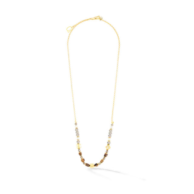 coeur-de-lion-iconic-spike-halskette-gold-braun-fine-edition-33-47-5-cm image 1