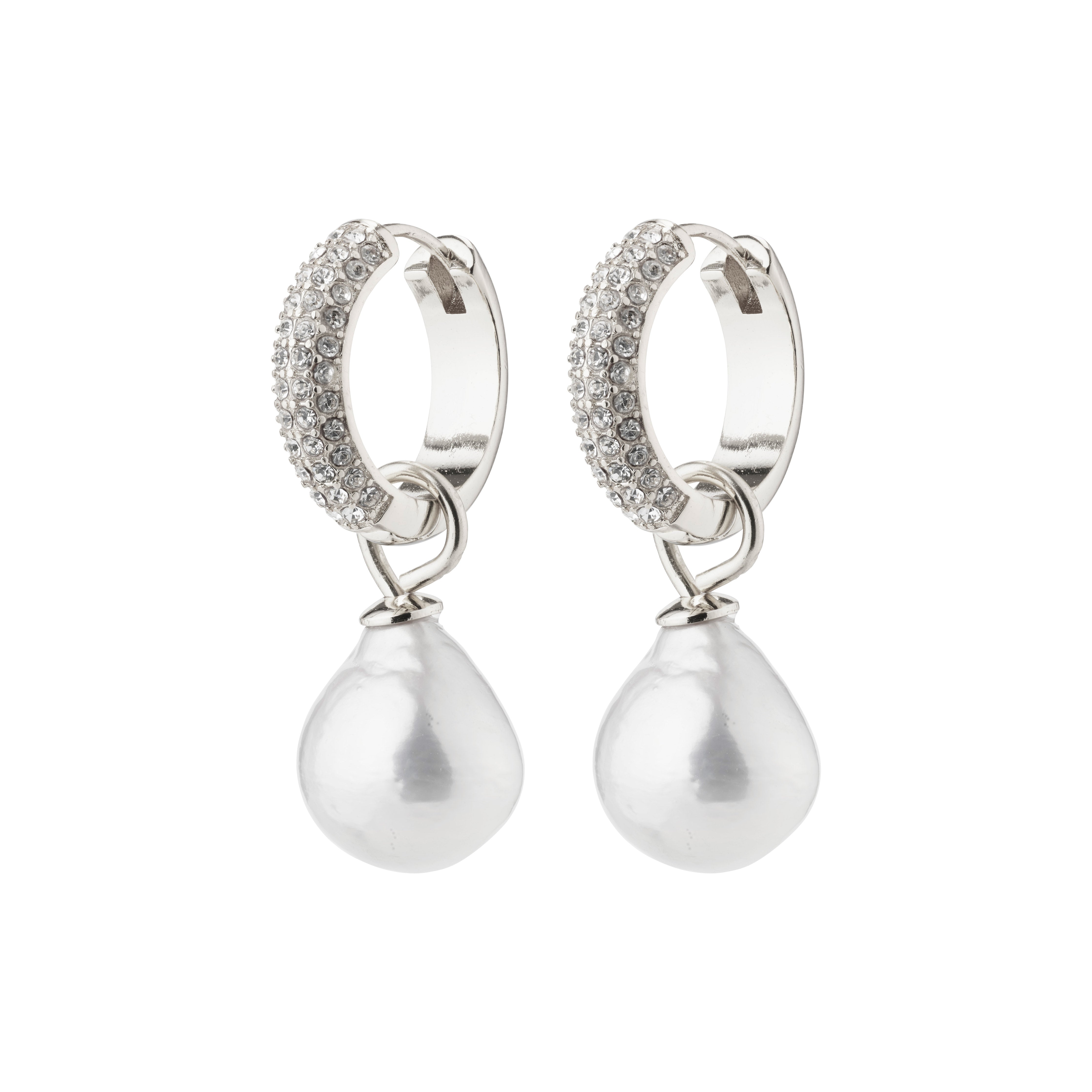 pilgrim-edele-perlen-ohrringe-versilbert-chunky-hoops-mit-preciosa-kristallen image 1