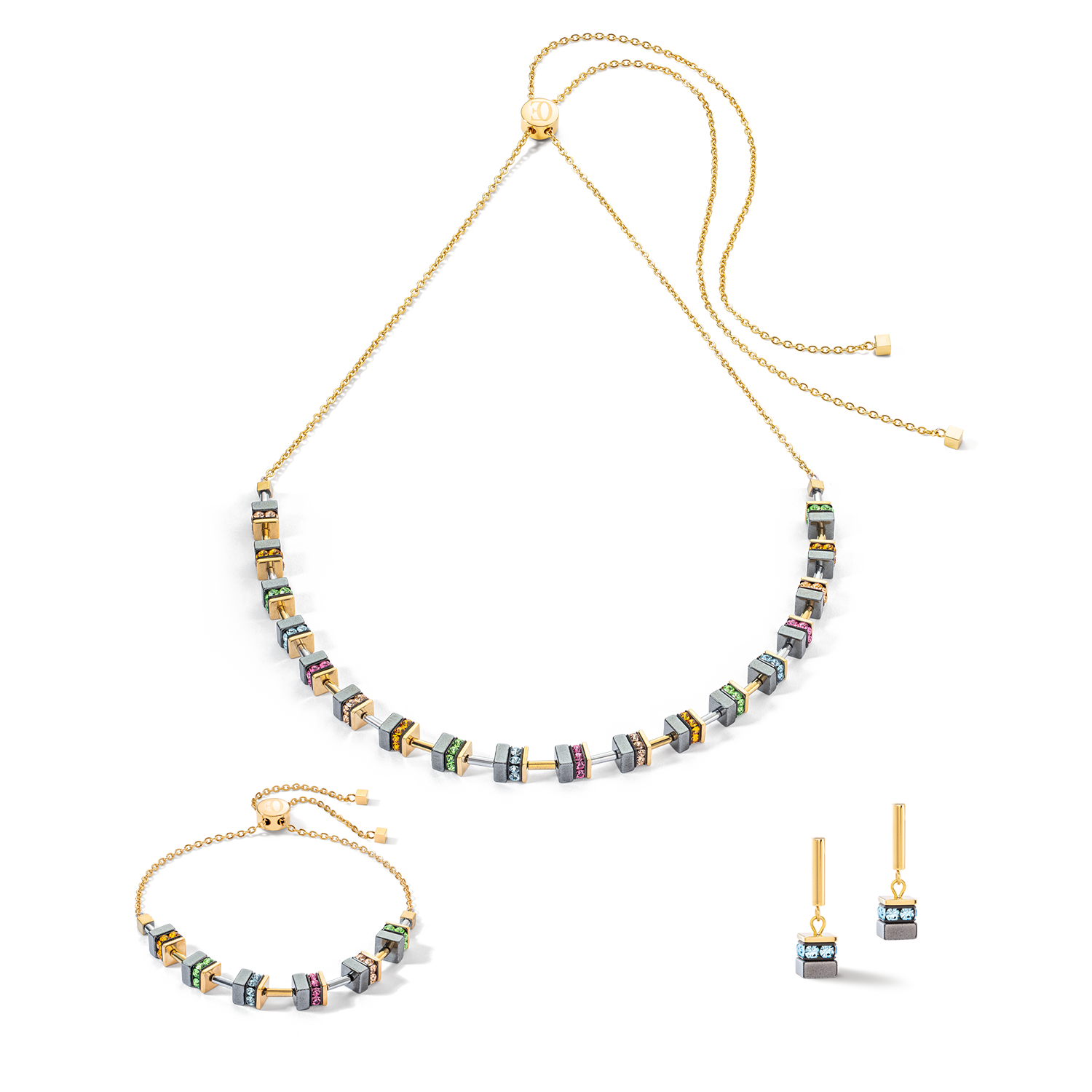 coeur-de-lion-sparkling-classic-chain-ohrringe-gold-multicolor image 3