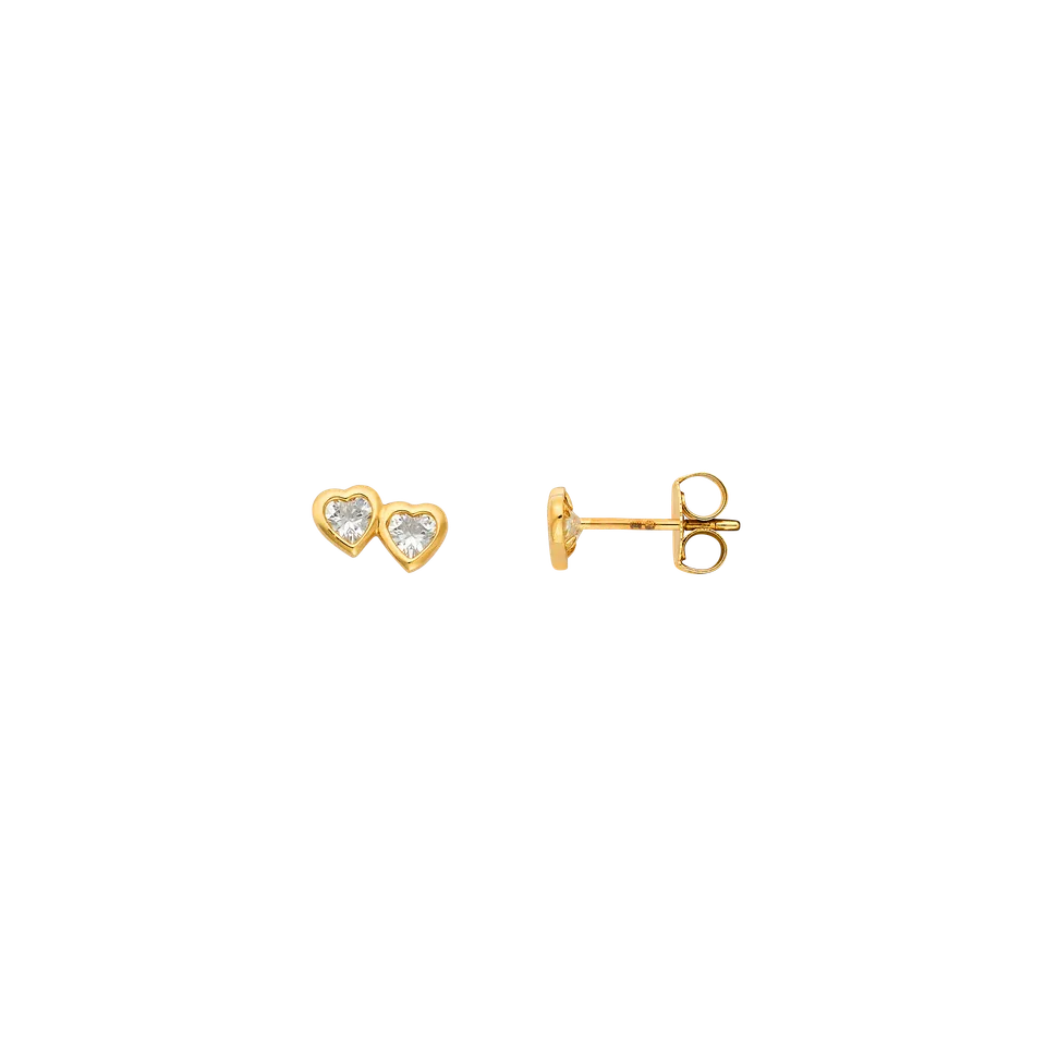 xenox-fine-heart-duo-ohrringe-585-gelbgold-mit-zirkonia image 1