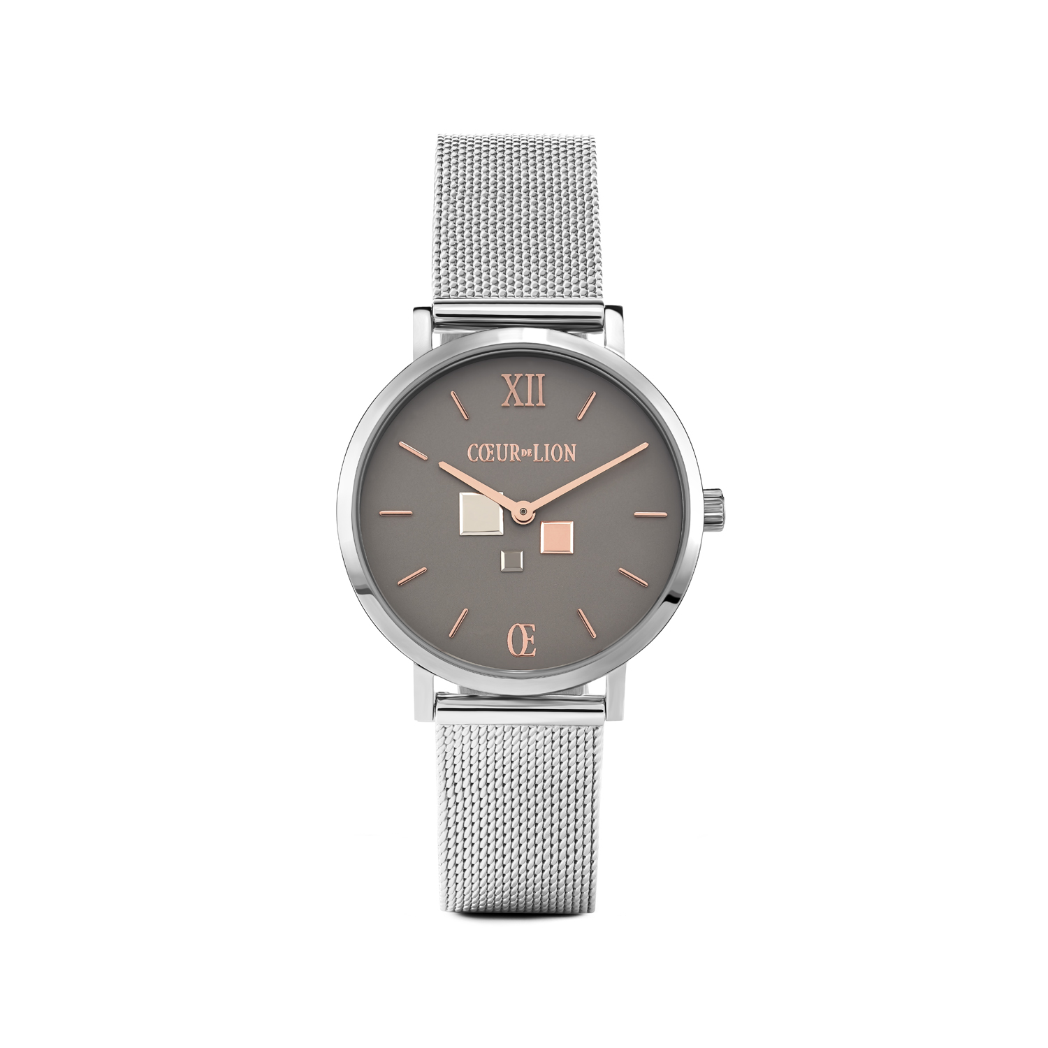 coeur-de-lion-uhr-rund-cool-grey-milanaise-edelstahl image 1