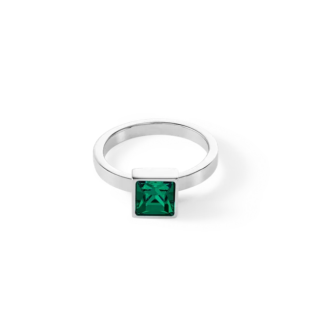 coeur-de-lion-brilliant-square-big-ring-silber-dunkelgr-n image 1