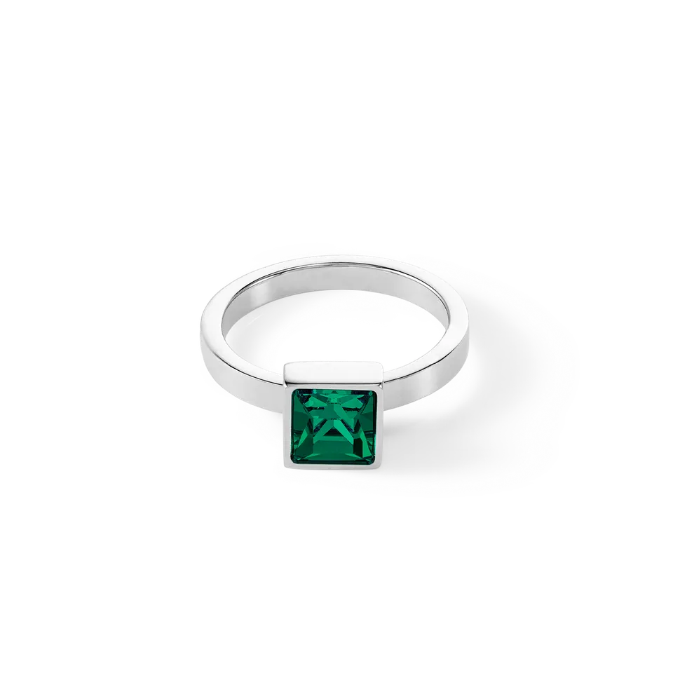 coeur-de-lion-brilliant-square-big-ring-silber-dunkelgr-n image 1