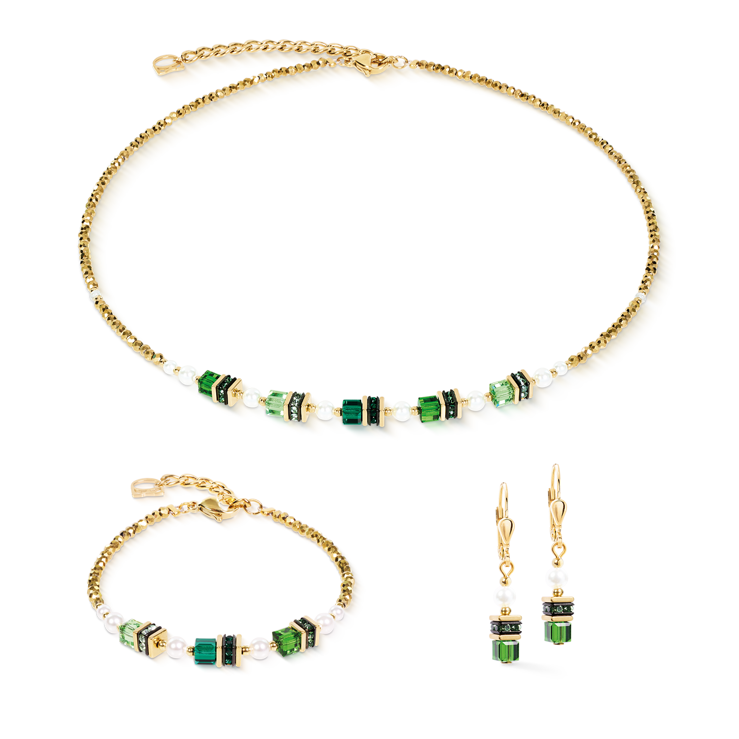 coeur-de-lion-halskette-sparkling-princess-gold-emerald-42-6-cm image 3