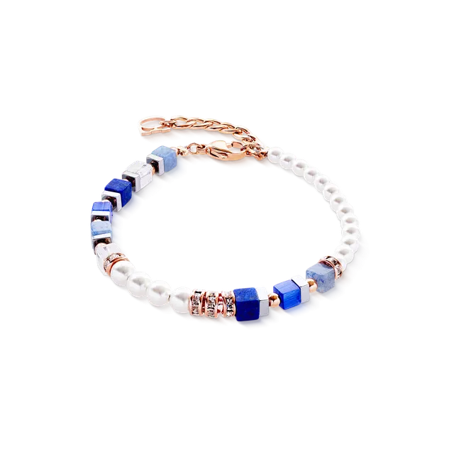coeur-de-lion-precious-fusion-offset-armband-ros-gold-blau-18-cm image 1