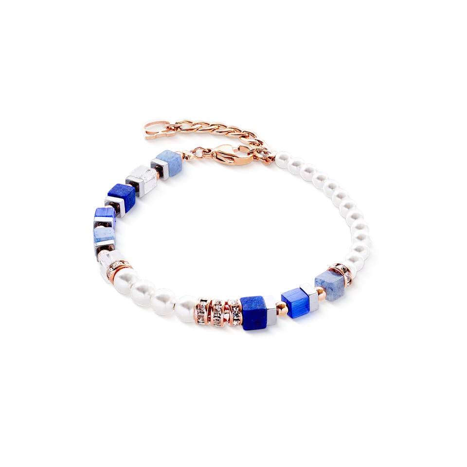 coeur-de-lion-precious-fusion-offset-armband-ros-gold-blau-18-cm image 1