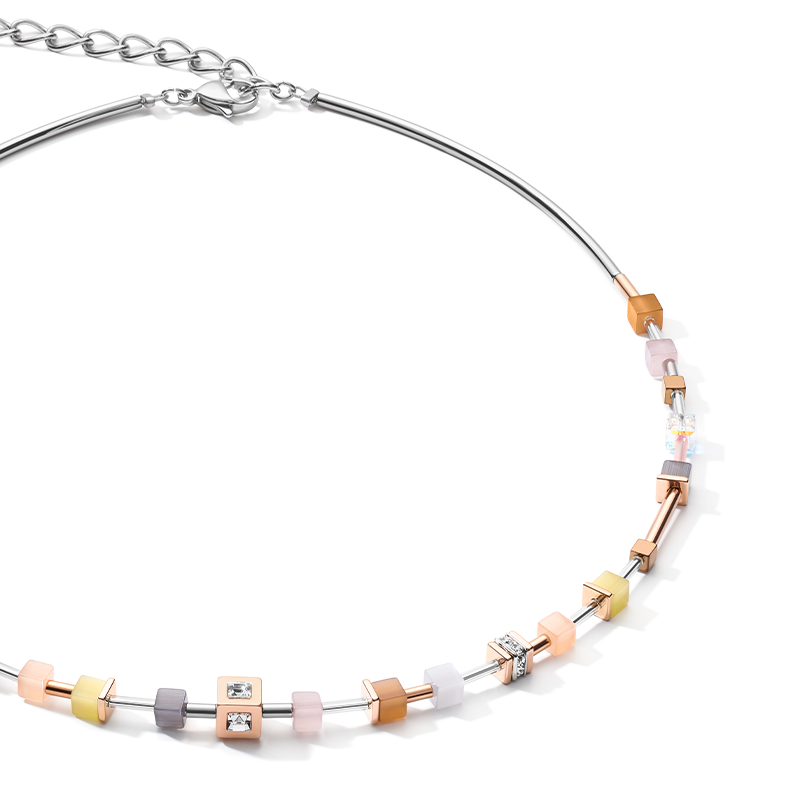 coeur-de-lion-halskette-geocube-fein-pastell-beige-oliv image 2