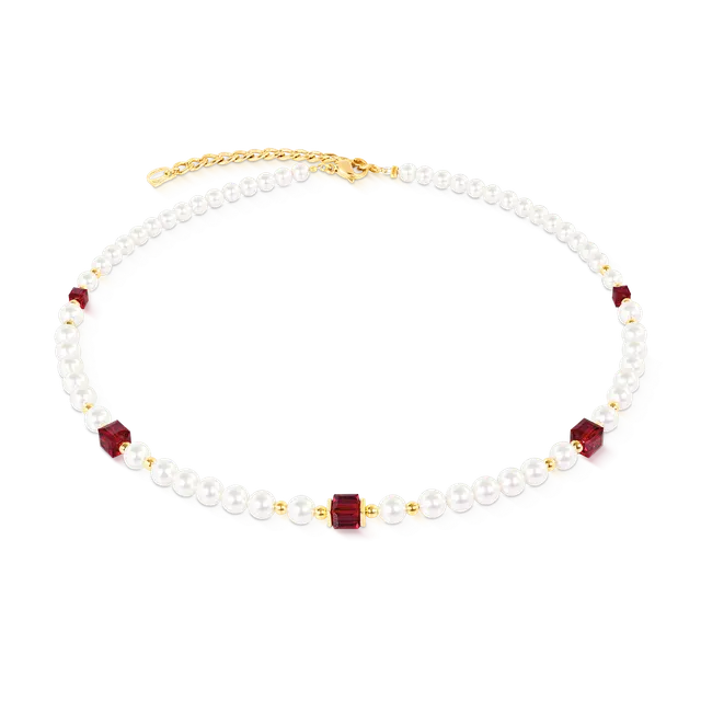 coeur-de-lion-cocktail-pearls-halskette-ruby-rot-gold-42cm-6cm image 1