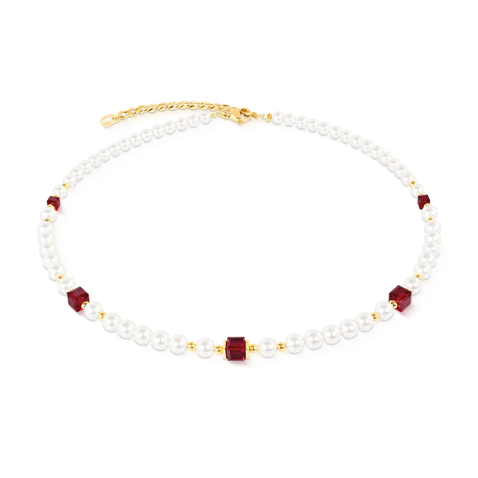 coeur-de-lion-cocktail-pearls-halskette-ruby-rot-gold-42cm-6cm image 1
