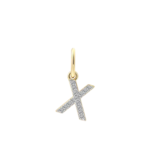 xenox-x-letter-charm-925-sterlingsilber-18k-vergoldet-mit-zirkonia image 1