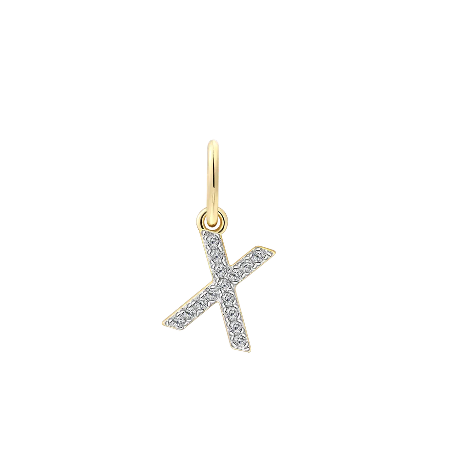 xenox-x-letter-charm-925-sterlingsilber-18k-vergoldet-mit-zirkonia image 1