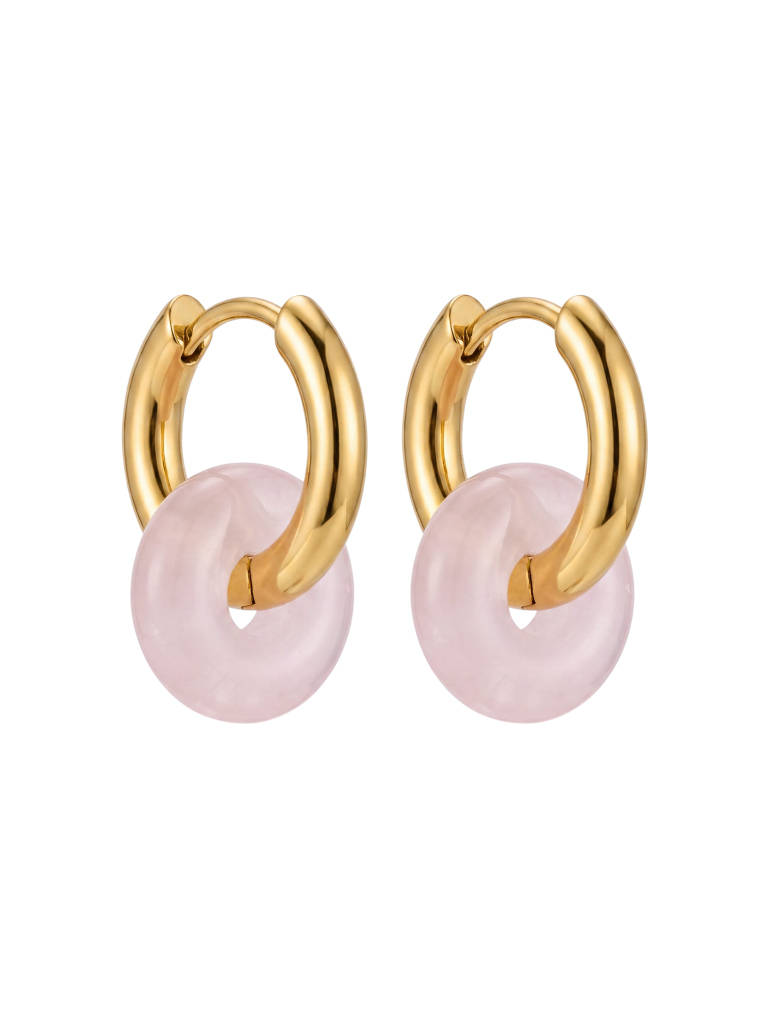 purelei-rosenquarz-hoops-creolen-mit-abnehmbarem-rosenquarz-charm image 1