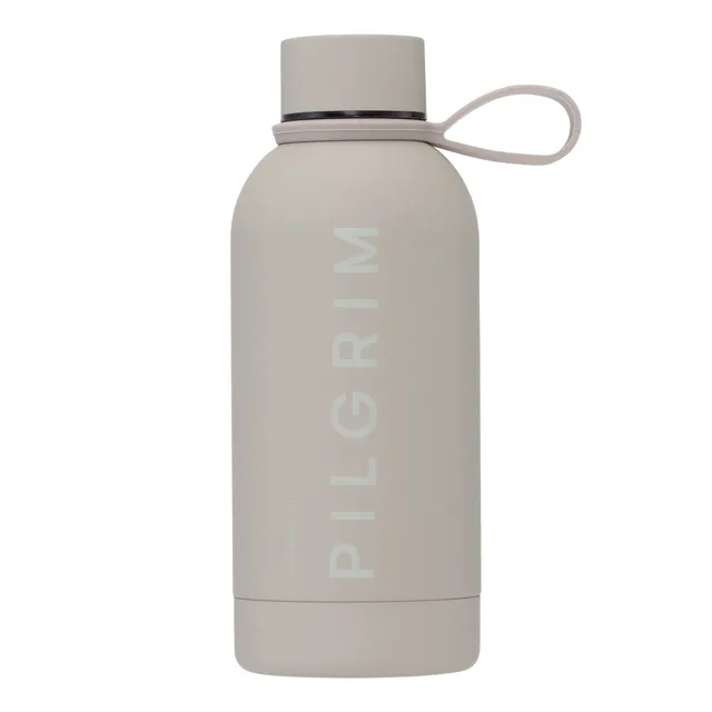 pilgrim-trinkflasche-350-ml-edelstahl-grau-mit-logo image 1