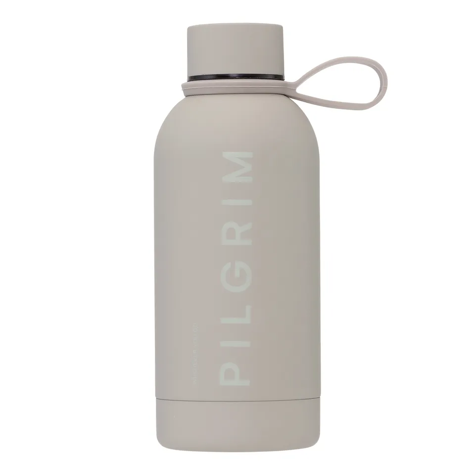 pilgrim-trinkflasche-350-ml-edelstahl-grau-mit-logo image 1