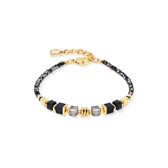 coeur-de-lion-geocube-armband-wave-cube-flow-gold-schwarz-18-cm-3-cm image 1