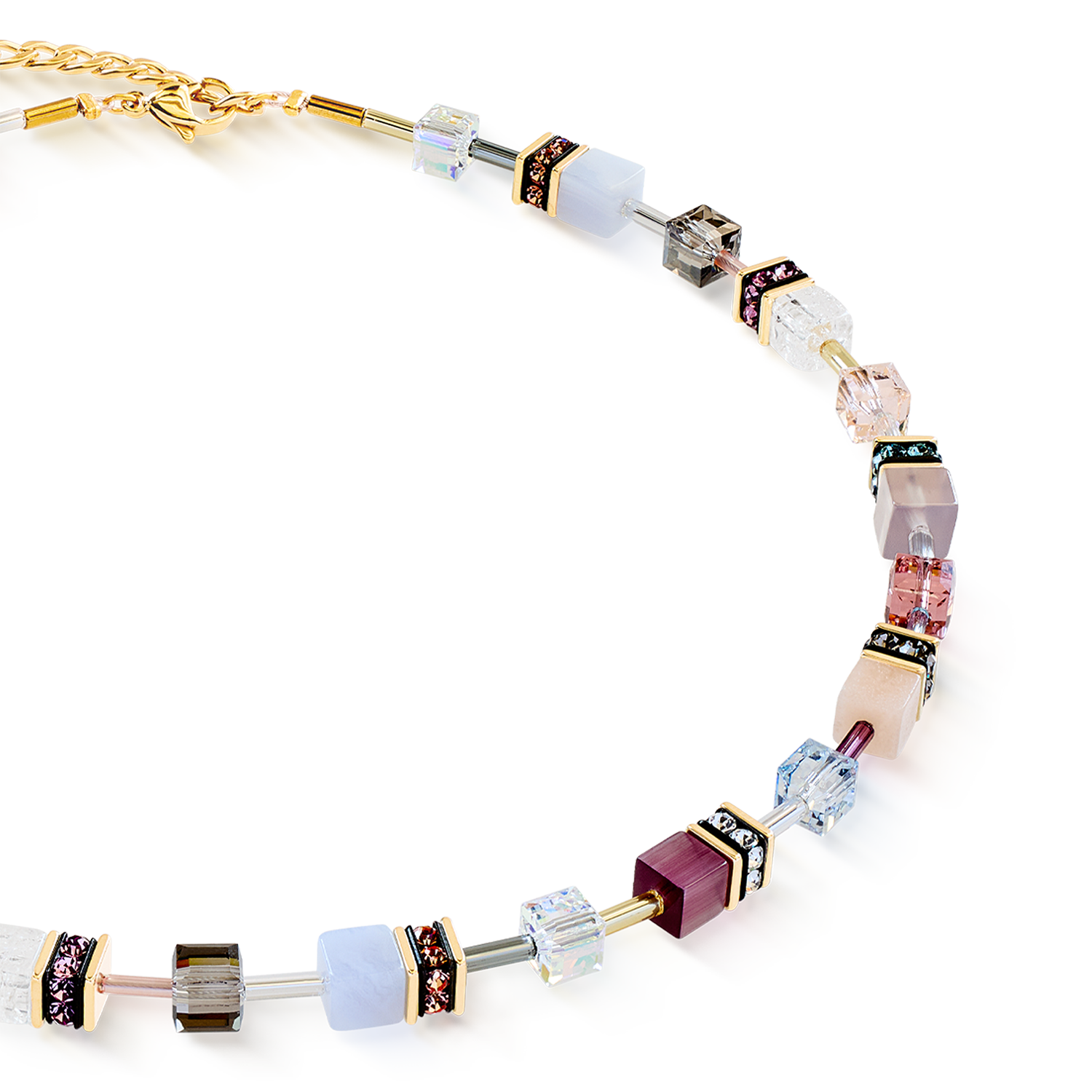 coeur-de-lion-geocube-iconic-precious-halskette-golden-blush image 2
